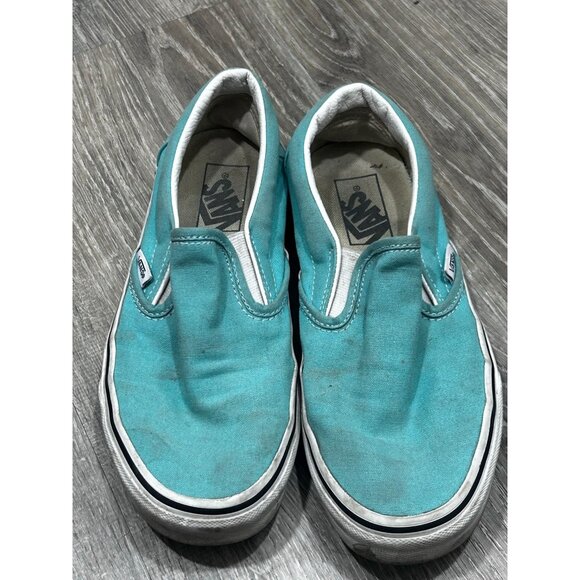 Vans Canvas of Thee Wall Athletic Shoes Women's Size 8 Slip-On Green - Picture 1 of 4